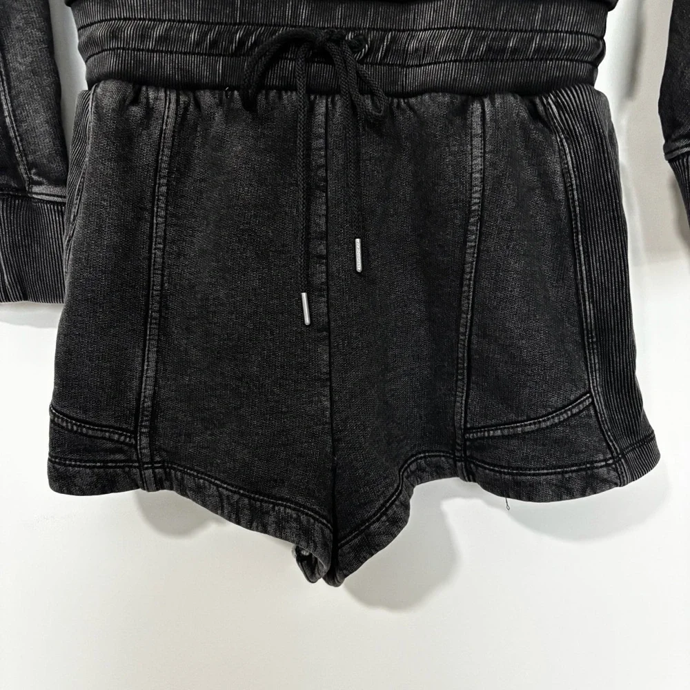 FREE PEOPLE MOVEMENT Intercept Romper Size L Black Charcoal